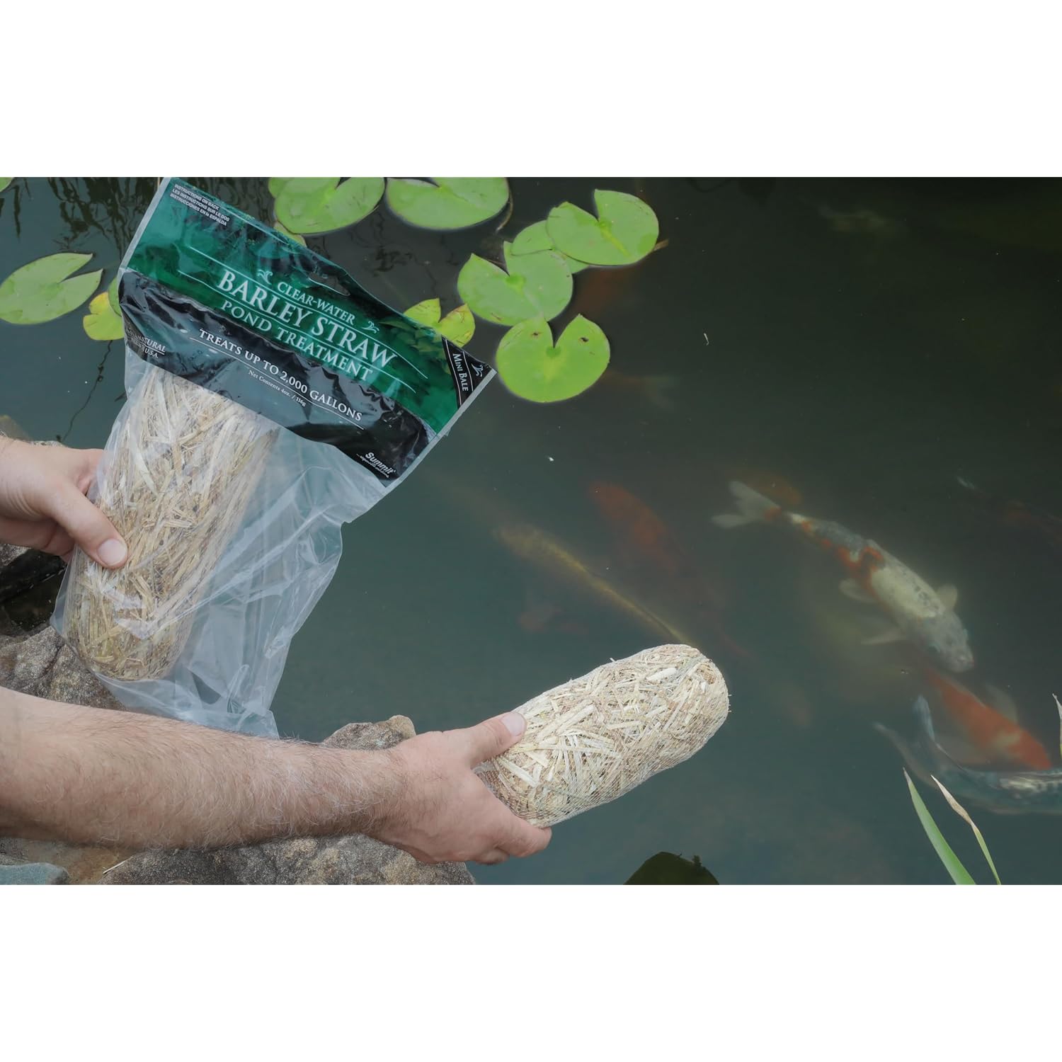Summit Clear-Water Barley Straw Pond Treatment, 2-Pack, Treats Upto 2000 Gallons, 1000 Gallons Per Bale