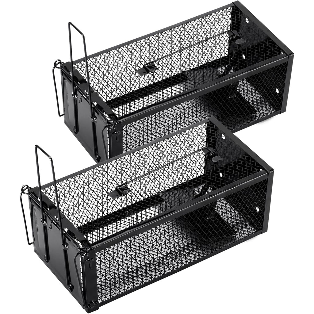 2 Pack Humane Rat Traps 12.5"X5.5"X4.5", Reusable Mouse Traps For Indoor/Outdoor Use, No-Kill Live Capture For Chipmunks, Rats, Mice