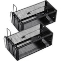 2 Pack Humane Rat Traps 12.5"X5.5"X4.5", Reusable Mouse Traps For Indoor/Outdoor Use, No-Kill Live Capture For Chipmunks, Rats, Mice