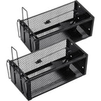 2 Pack Humane Rat Traps 12.5"X5.5"X4.5", Reusable Mouse Traps For Indoor/Outdoor Use, No-Kill Live Capture For Chipmunks, Rats, Mice