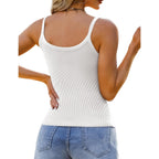 GKBK Womens Sleeveless Tank Top Form Fitting Spaghetti Strap Scoop Neck Ribbed Knit Basic Cami Layering Shirts