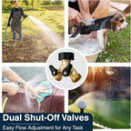 Dbr Tech® Heavy Duty 2 Way Hose Splitter (Premium Brass For Superior Durability), Wye Garden Hoses Connector For Water Spigot Faucet Bib Tap, Double Shut Off Valve, Y Adapter, Rust-Resistant Finish