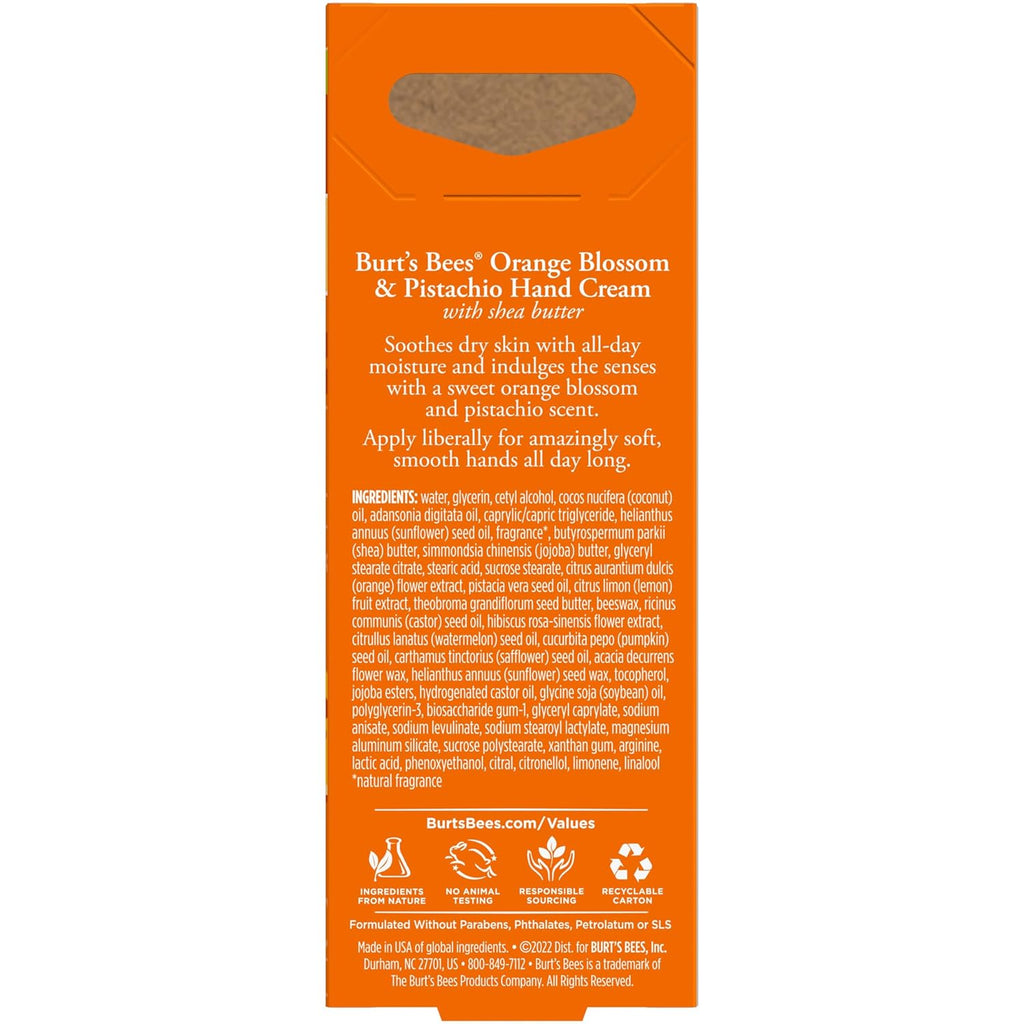Burts Bees Orange Blossom & Pistachio Hand Cream with Shea Butter, 1 Oz (Package May Vary)