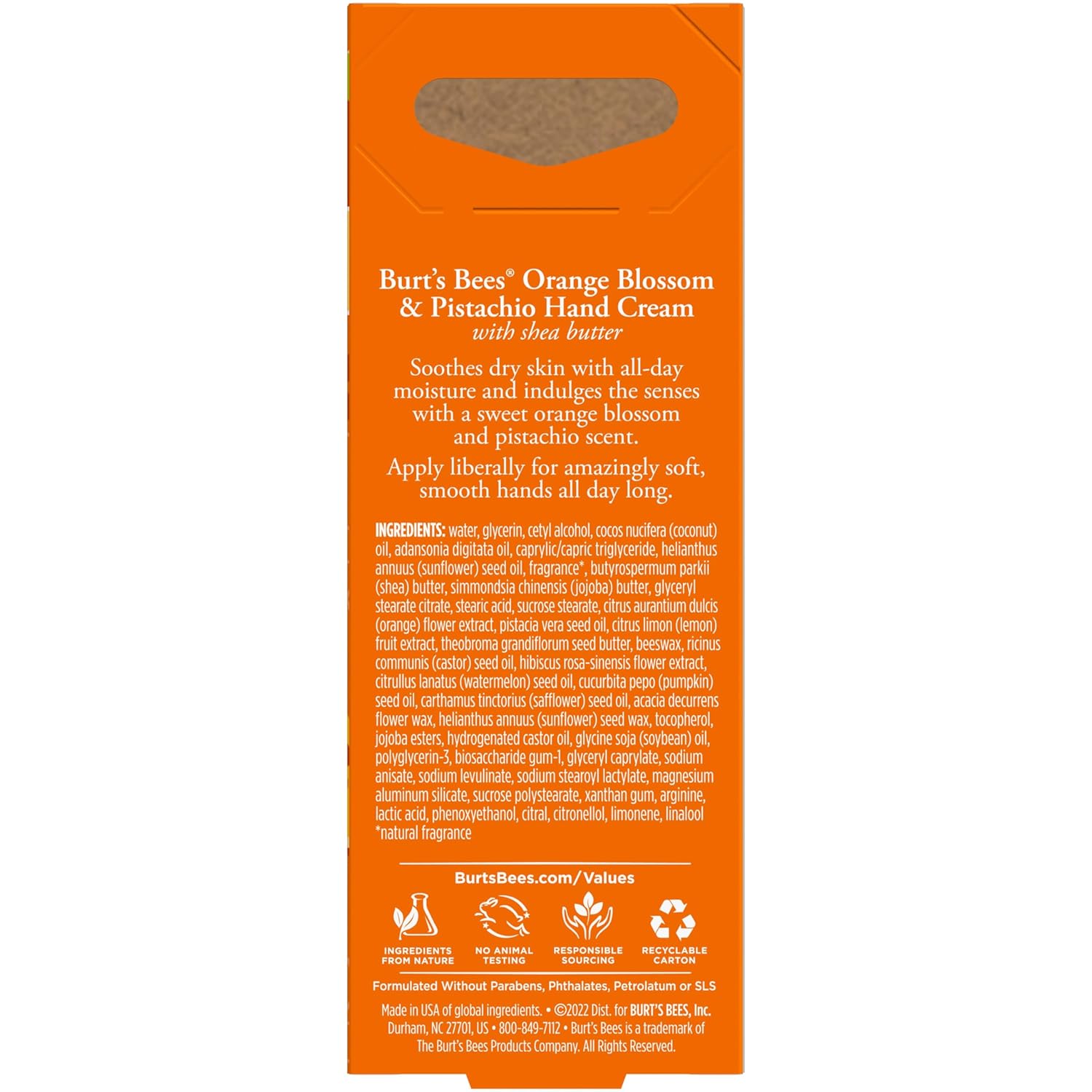Burts Bees Orange Blossom & Pistachio Hand Cream with Shea Butter, 1 Oz (Package May Vary)
