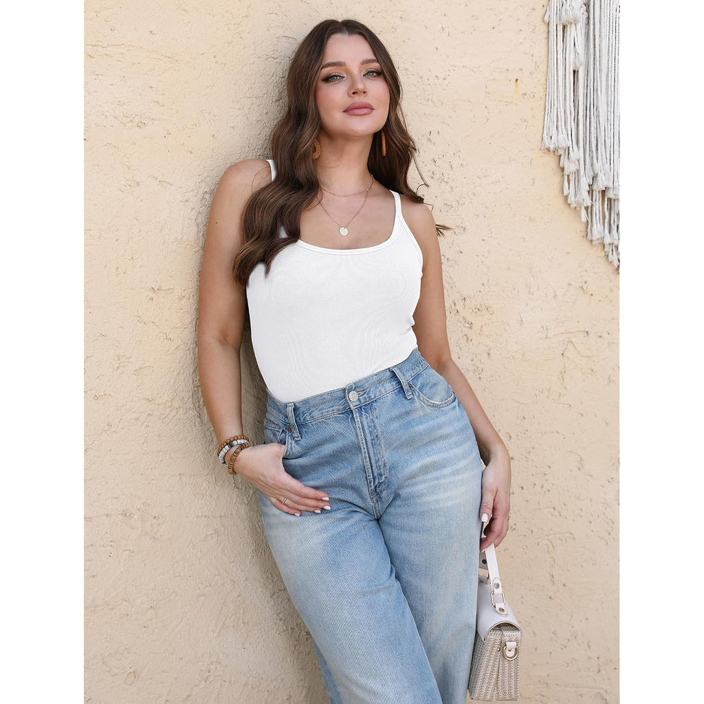 SAMPEEL Womens Scoop Neck Ribbed Tank Top Casual Summer Sleeveless Fitted Basic Cami Shirts Slim Tops Trendy Clothing 2026