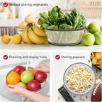 Wvm Microwave Splatter Cover Vented For Food With Hook Hole, Splatter Guard & Colander Kitchen Gadget For Food, Meal Prep, Grey