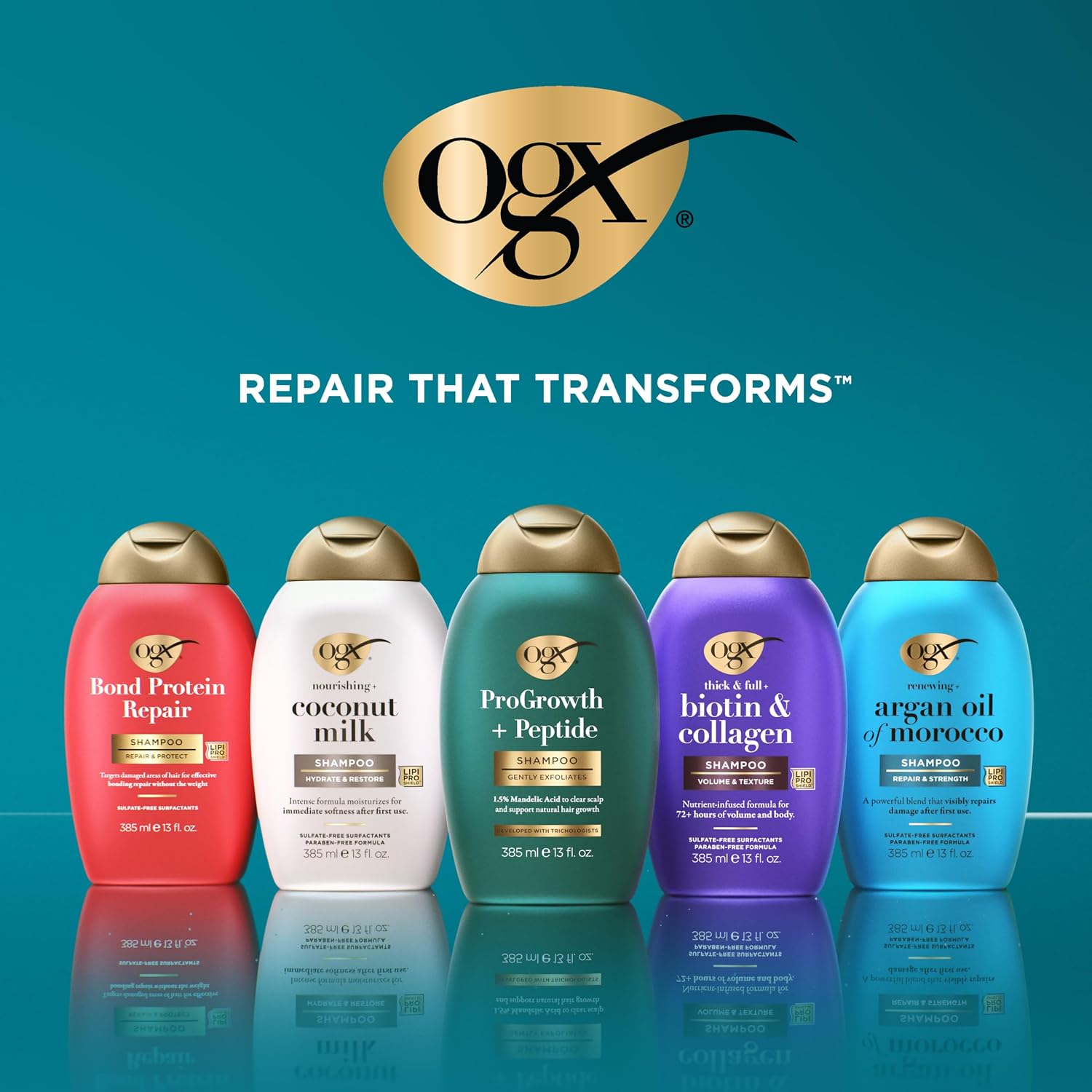 Ogx Renewing + Argan Oil Of Morocco Shampoo & Conditioner Set, Damage Repairing Shampoo & Conditioner Helps Strengthen & Repair Dry, Damaged Hair, Sulfate-Free Surfactants, 13 Fl. Oz, 2 Pack
