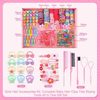 946 Pcs Hair Accessories For Girls, Colorful Hair Rubber Bands Elastic Hair Ties With Cute Hair Clips Hair Styling Tools