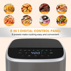 Sweetcrispy Air Fryer 4 Quart with Window, 1500W Digital Airfryer with 8 Presets, 60-Min Timer, Max 400°F, Auto Shut Off & Nonstick Dishwasher Safe Basket, Shake Reminder for Small Kitchen