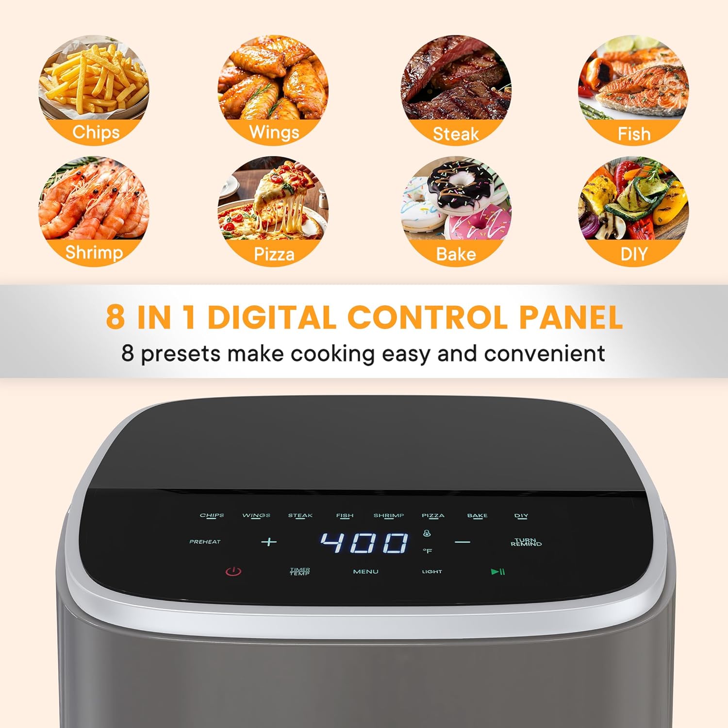 Sweetcrispy Air Fryer 4 Quart with Window, 1500W Digital Airfryer with 8 Presets, 60-Min Timer, Max 400°F, Auto Shut Off & Nonstick Dishwasher Safe Basket, Shake Reminder for Small Kitchen