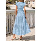 Prettygarden Womens Boho Maxi Dresses 2026 Summer Floral Lace Eyelet V Neck Spring Wedding Guest Dress Beach Vacation Clothes