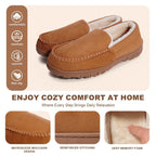 Men'S Slippers Indoor Outdoor Warm Soft Plush Memory Foam House Slippers For Men Comfortable Bedroom Moccasin Slipper Non-Slip
