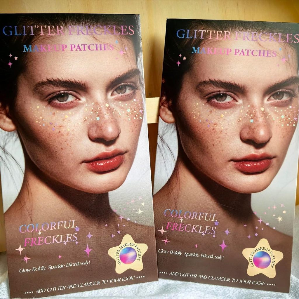 Glitter Freckles, Holographic Face And Body Glitter Tattoo Sparkle For Women Gold Glow Cosmetic Star Makeup Accessories For Festival Rave (Holographic)