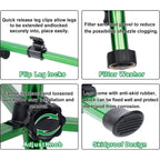 Biswing Impact Sprinkler Head On Tripod Base, Heavy Duty Lawn Sprinklers, 360 Degree Large Area Irrigation, Metal Sprinkler Nozzle & Solid Alloy Metal Extension Legs Flip Locks, 2 Pack