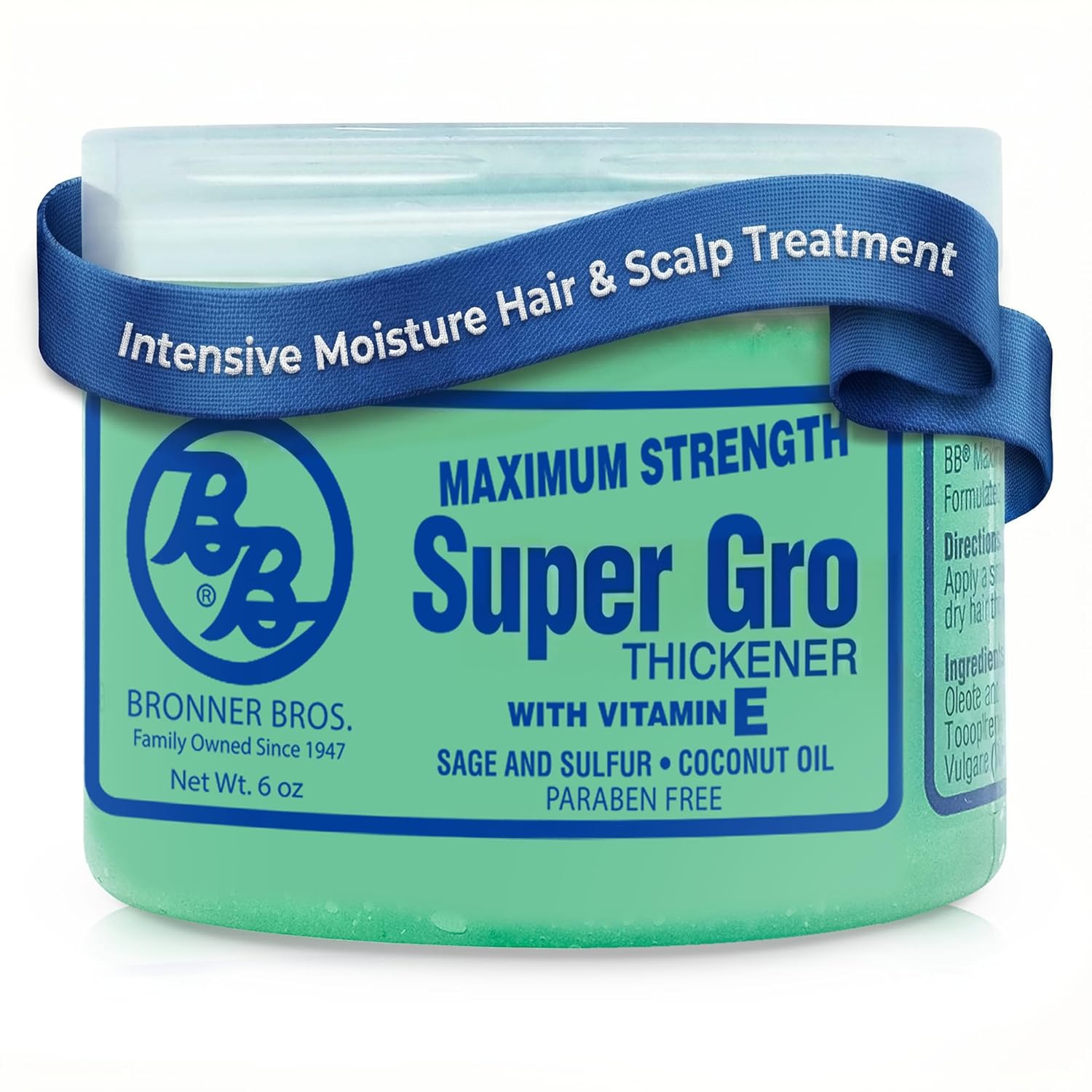 Bronner Bros BB Super Gro Max – Maximum Strength Hair Dress & Scalp Treatment, Moisturizing Grease for Dry Scalp & Breakage Support, With Coconut Oil, Vitamins, Sage & Sulfur, For All Hair Types, 6 oz