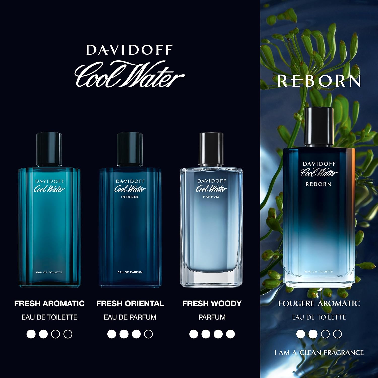 Davidoff Cool Water Eau De Parfum Intense – Ambery Men'S Cologne – With Notes Of Green Mandarin, Coconut Water & Amber – Long Lasting Fragrance