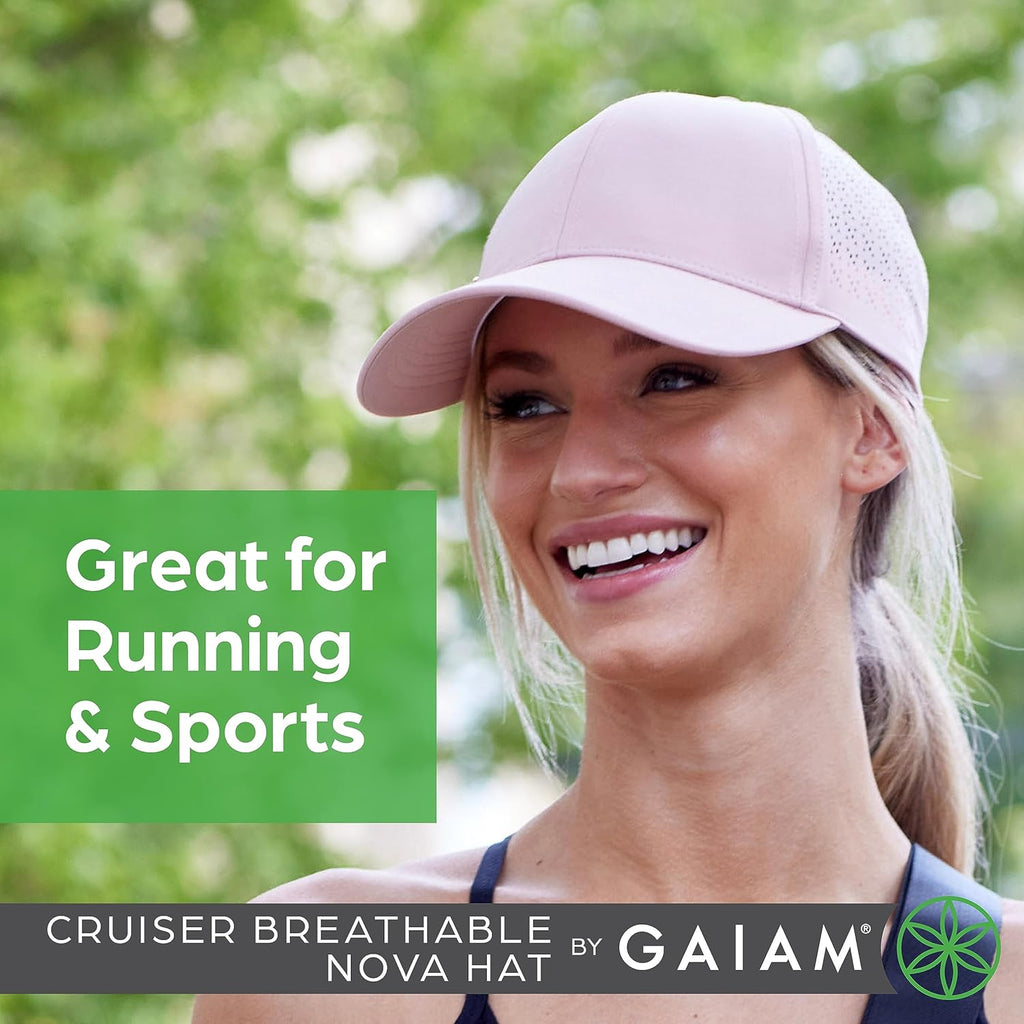 Gaiam Women's Hat-Breathable Ball Cap, Pre-Shaped Bill, Adjustable Size for Running