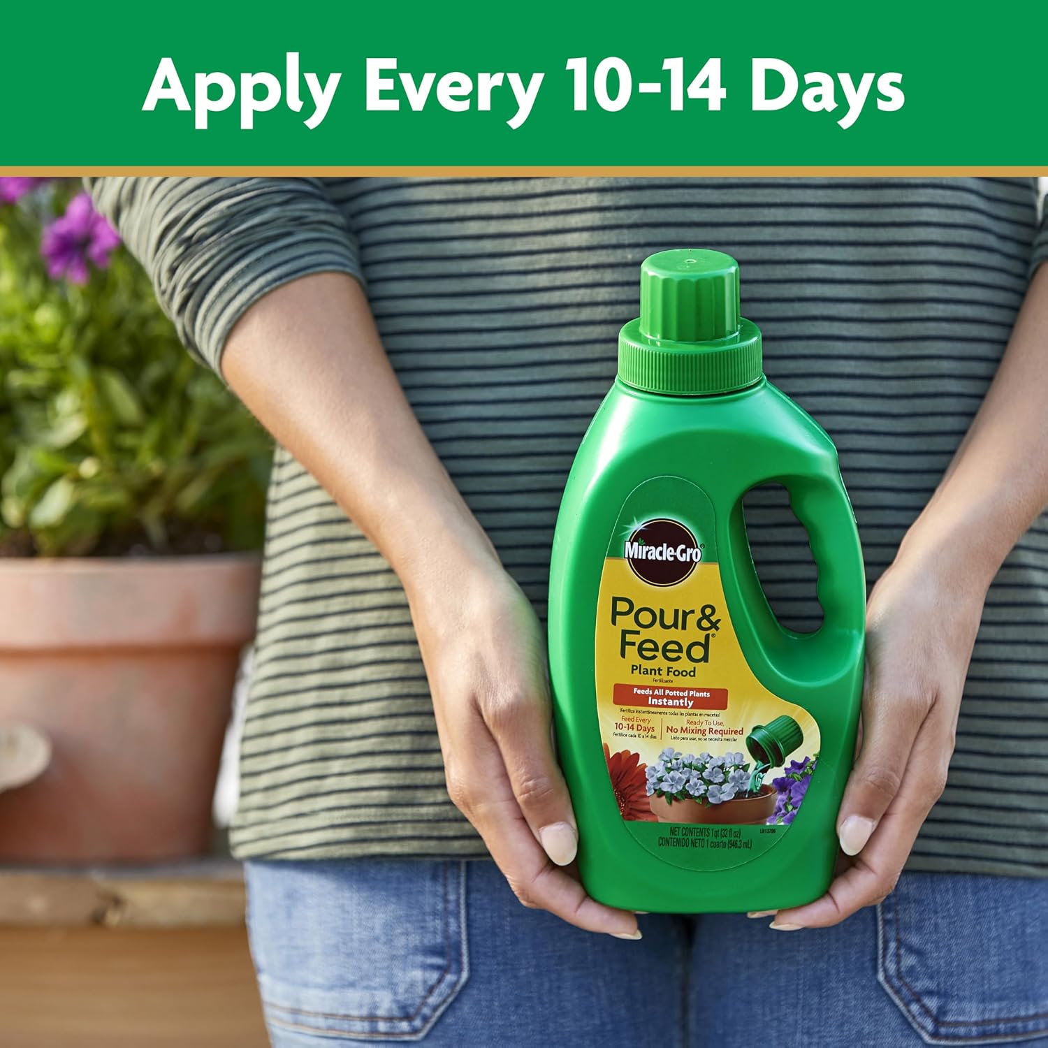 Miracle-Gro Pour & Feed Plant Food, 32 Fl. Oz. | Outdoor And Indoor Plant Fertilizer For Containers, Instantly Feeds