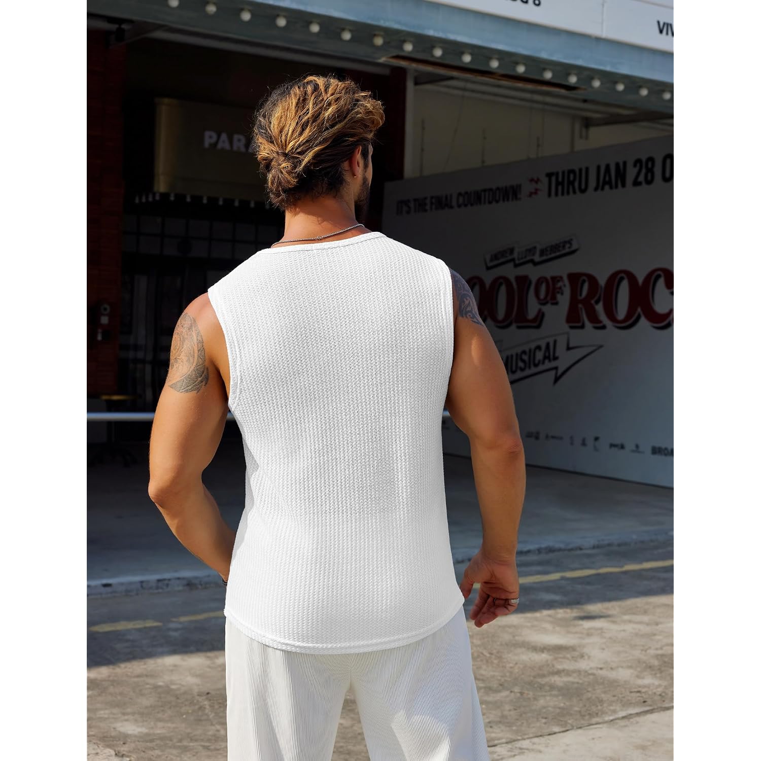 Coofandy Mens Casual Tank Tops 2 Pack Waffle Knit Sleeveless Shirt Breathable Tank Shirts Summer Muscle Tee