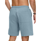 Plepan Mens Corduroy Shorts Casual 7 Inch Elastic Waist Drawstring Lightweight Summer Beach Loose Fit Lounge Shorts