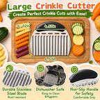 Large Crinkle Cutter French Fry Cutter, Stainless Steel Wavy Slicer | Large Crinkle Potato Slicer Wavy Chopper, Crinkle Cutting Chopping Tools With Handle