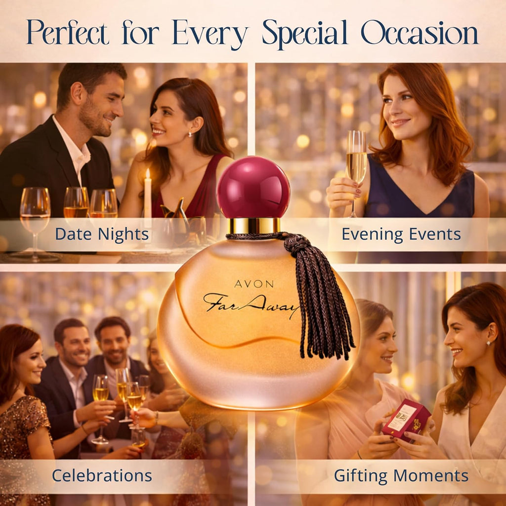 AVON Far Away Eau de Parfum for Women - Amber Floral Scent - Signature Fragrance for Special Occasions Long Lasting Perfume Spray - Elegant Parfum for Her 1.7 fl oz Travel Size Spray