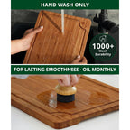 Royal Craft Wood Wooden Cutting Boards For Kitchen Meal Prep & Serving - Non Toxic Bamboo Wood Cutting Board Set With Deep Juice Groove Side Handles - Charcuterie & Chopping Butcher Block For Meat