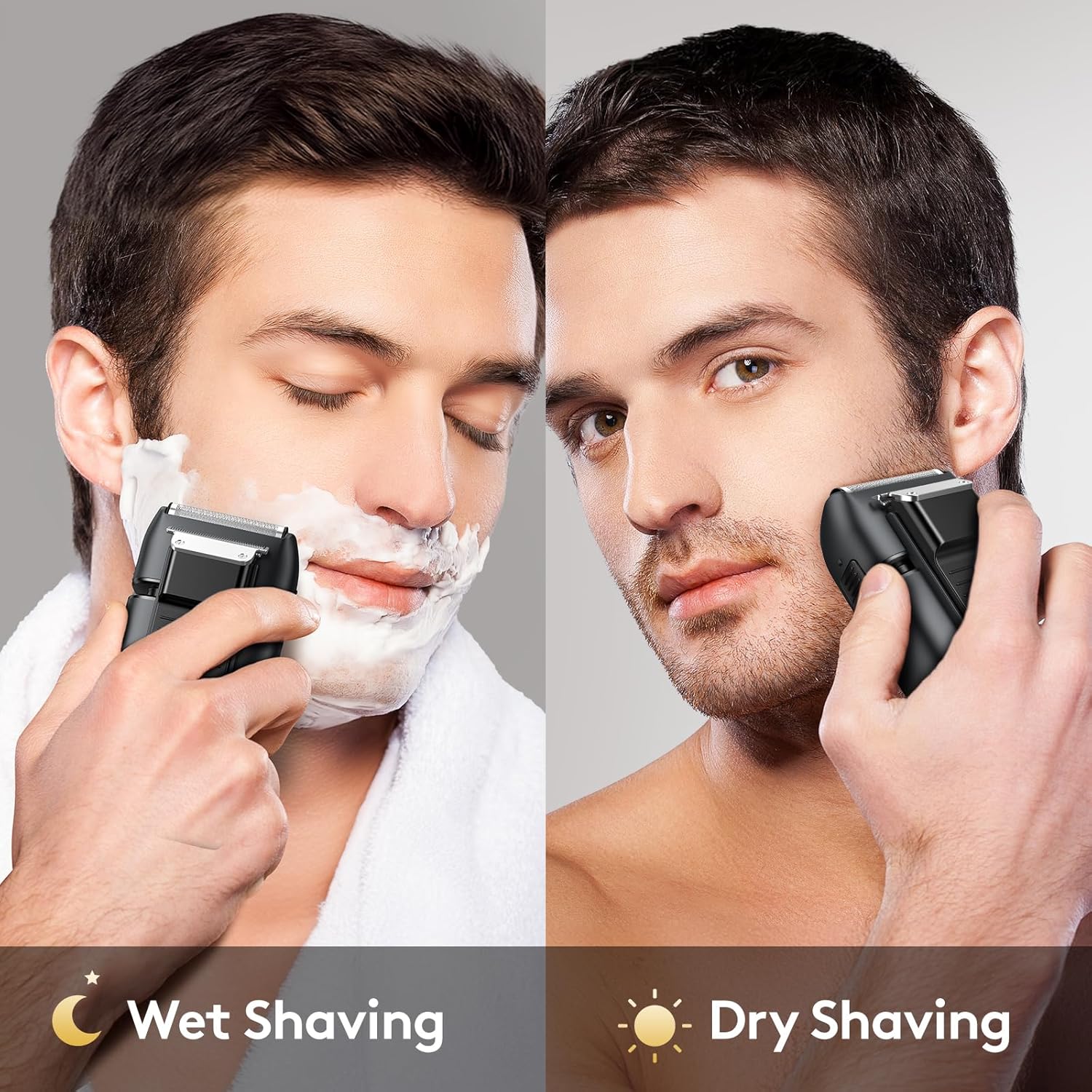 Brightup Electric Foil Shavers for Men - Smooth & Close Electric Razor for Men with Pop Up Trimmer - Wet Dry Shaving/Travel Lock/LED Display/IPX6 Waterproof