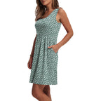 Wiholl Women'S Summer Dress 2026 A-Line Sleeveless Casual Sundress With Pockets Floral/Solid