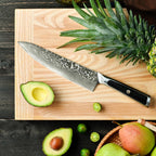 Sunnecko 8 Inch Japanese Damascus Chef Knife - Ultra Sharp 10-12 Degree Edge VG10 67 Layers Kitchen Cooking Knives for Meat, Vegetable & Fruit, Full Tang Forged Blade, Premium Father Day Gift Box