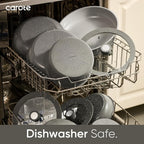 CAROTE 27pcs Ceramic Cookware Set Nonstick, Pots and Pans Set Non Stick, Non Toxic Cookware Detachable Handles, Dishwasher/Oven Safe, RV/Camping Cookware with Kitchen Utensils, Gray