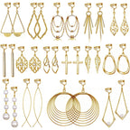 15 Pairs Gold Clip on Earrings for Women Fashion,Lightweight Fake Earrings Set