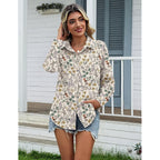 Zeagoo Womens Cotton Linen Button Down Shirts Loose Fit Long Sleeve Collared Blouse Casual V Neck Tops Outfits S-3Xl