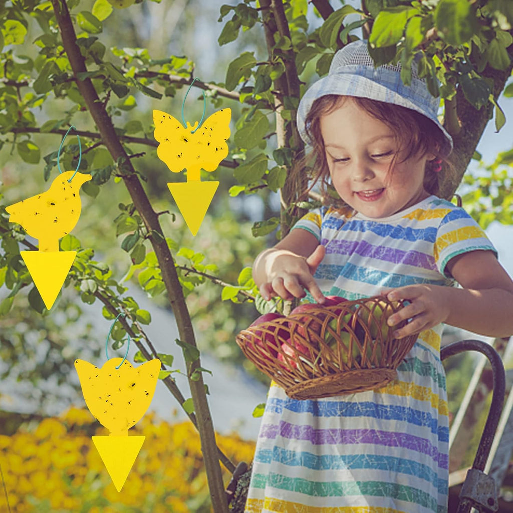 40 Pcs 5 Shapes Yellow Extremely Sticky Traps For Fungus Gnat, Fruit Fly, Fly, Whitefly, Flying Insect Catcher Traps For Houseplants, Kitchen, Indoor/Outdoor, Non-Toxic, Odorless, Pet And Kid Safe