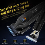 Men'S Professional Cordless Hair Clippers & Trimmer Kit, 4-In-1 Electric Shaver Set With Led Display, Waterproof Body Groomer, Nose Trimmer & T-Blade For Bald Head, Full Barber Kit (Black)
