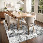8x10 Area Rugs for Living Room: Abstract Washable Rug with Anti-Slip Backing Non-Shedding Stain-Resistant Soft Modern Large Carpet for Bedroom Dining Room Farmhouse Nursery Home Office Black