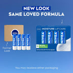 Nivea Moisture Lip Care, Hydrating Lip Balm With Shea Butter, Nourishing Oils And Vitamin C & E, 3-In-1 Moisture, Repair And Nourish, 0.17 Oz Stick, Pack Of 4