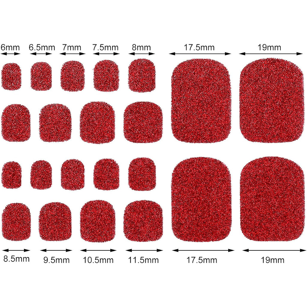 12 Sheets Glitter Toe Nail Wraps Self-Adhesive Toe Nail Polish Stickers Solid Color Nail Art Decals Strips Glittery Manicure Kit with 12 Styles and 2 Pieces Nail Files for Women Girls