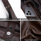 Hobo Bag For Women, Soft Vegan Leather Slouchy Shoulder Tote Purse With Matching Pouch, Adjustable Strap & Magnetic Closure