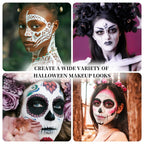 Ybuete White Face Body Painting Stick, Professional Full-Coverage Cream White Face Paint For Halloween Sfx Skeleton Ghost Zombie Clown Goth Cosplay Makeup, Washable Body Stick For Adult Costume Party