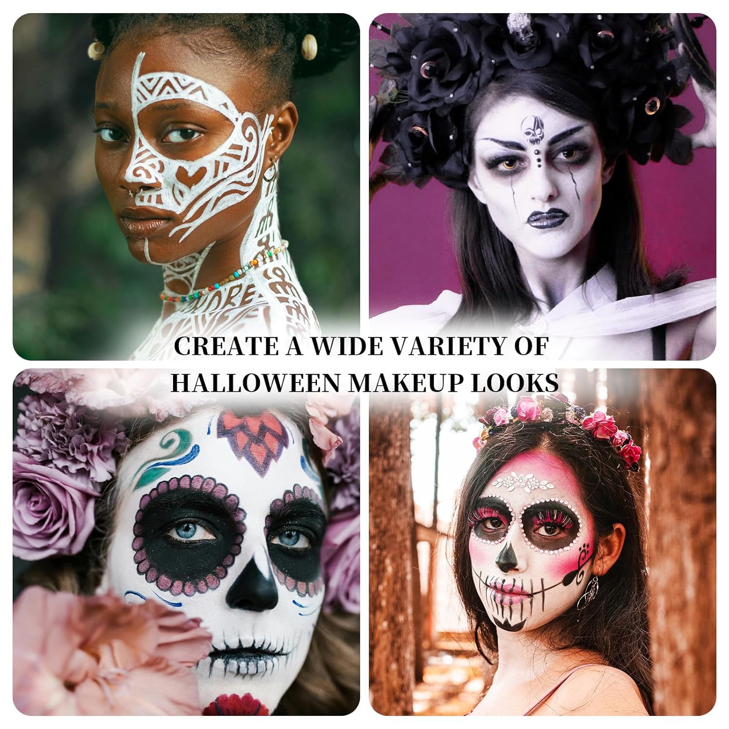 YBUETE White Face Body Painting Stick, Professional Full-coverage Cream White Face Paint for Halloween SFX Skeleton Ghost Zombie Clown Goth Cosplay Makeup, Washable Body Stick for Adult Costume Party
