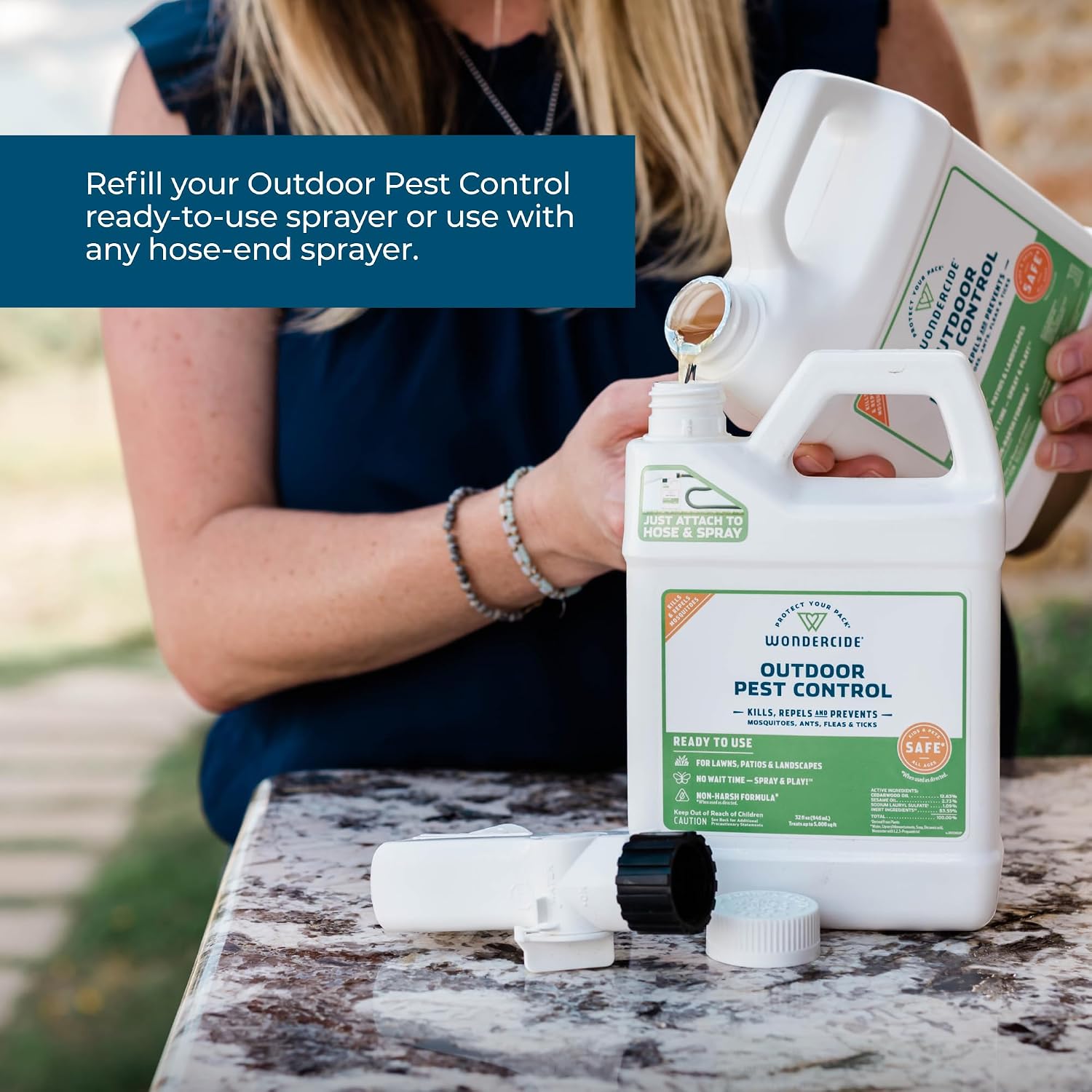 Wondercide - Outdoor Pest Control Spray Concentrate - 16 Oz | With Natural Essential Oils - Mosquito, Ant, Roach, And Insect Killer, Treatment, And Repellent - Safe For Pets, Plants, Kids