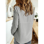 Women’s Linen Button Down Work Shirts Long Sleeve Solid Blouses