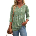 Zeagoo 3/4 Length Sleeve Womens Tops 2026 Blouses For Women Dressy Casual Fashion Clothing V Neck T-Shirts Summer Outfits