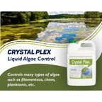 Crystal Plex - Lake And Pond Algaecide Treatment - Liquid Copper Algaecide Kills And Prevents Various Types Of Algae (Planktonic, Filamentous, Chara) - 1 Gallon Treats Up To 1 Acre