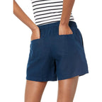 Women's 5" Inseam Drawstring Elastic Waist Linen Blend Summer Shorts