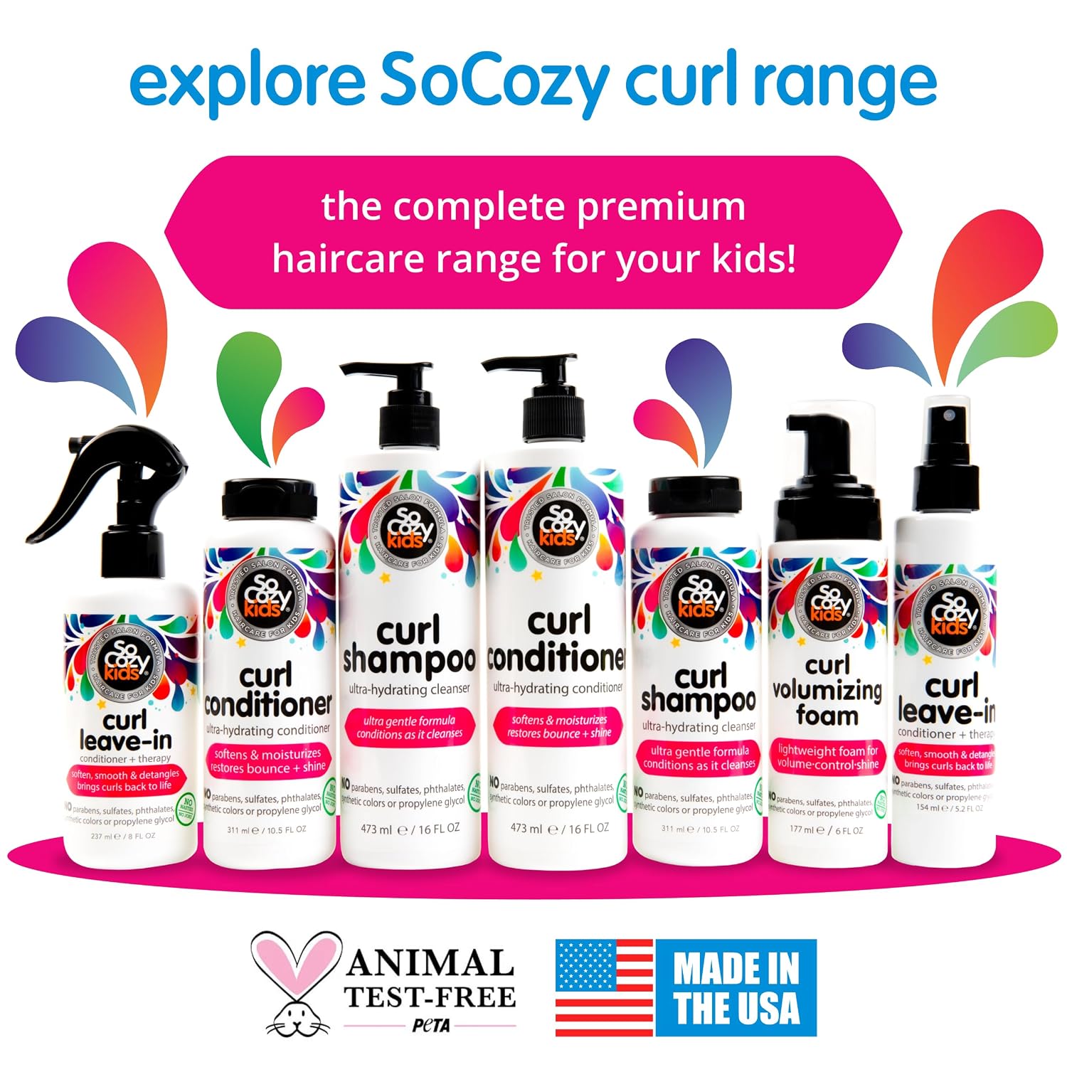 Socozy Curl Shampoo | For Kids Hair | Ultra-Hydrating Cleanser | No Parabens, Sulfates, Synthetic Colors Or Dyes, Sweet-Crème, 10.5 Fl Oz