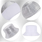 Fumwase Metallic Bucket-Hat Unisex Trendy Fisherman Sun Cap Packable Party Accessories Hats for Men Women Sliver