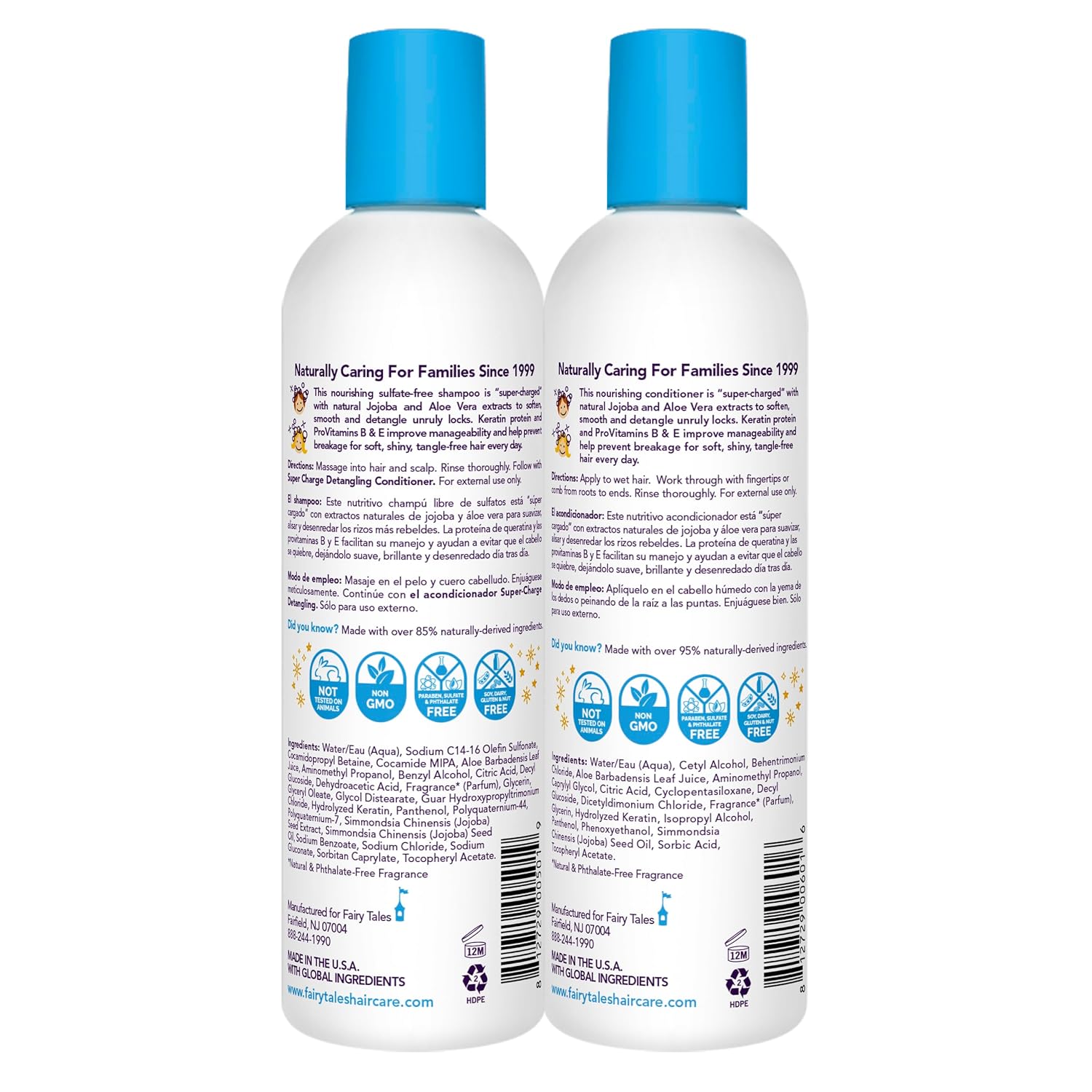 Fairy Tales Tangle Tamer Detangling Shampoo and Conditioner for Kids - Ultra Moisturizing and Anti Frizz Protection - Paraben Free, Sulfate Free - 12 Oz (2 pack)