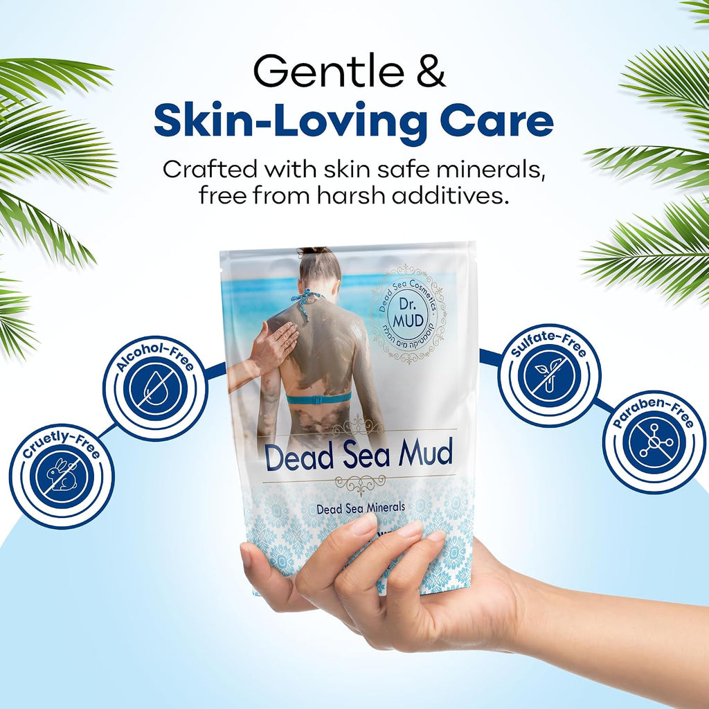 Dr. Mud'S Dead Sea Mud Body Mask From Israel, 10.5 Oz – Black Clay Body Treatment With Natural Dead Sea Minerals Deep Cleansing Skin & Beauty Mask – Skin Care Detox Product For Men & Women